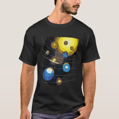 Cool Stars And Solar System For Toddlers And Kids T_Shirt