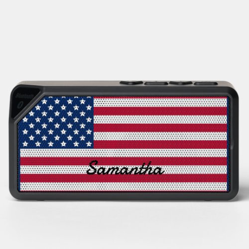 Cool Stars and Stripes USA Flag Custom Name Bluetooth Speaker
