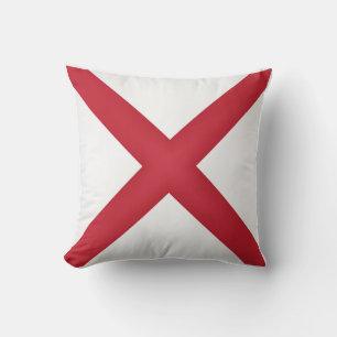 Cool State Of Alabama Flag Throw Pillow