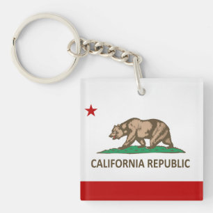 Cool State Of California Flag Keychain