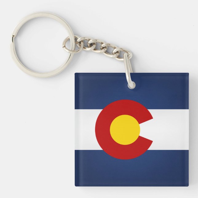 Cool State Of Colorado Flag Keychain (Front)