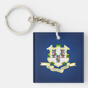 Cool State Of Connecticut Flag Keychain