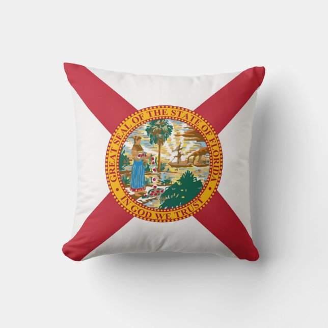 Cool State Of Florida Flag Throw Pillow (Front)