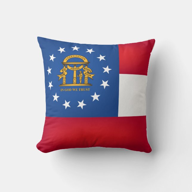 Cool State Of Georgia Flag Throw Pillow (Front)