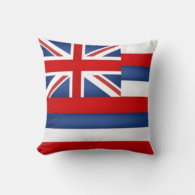 Cool State Of Hawaii Flag Throw Pillow (Front)