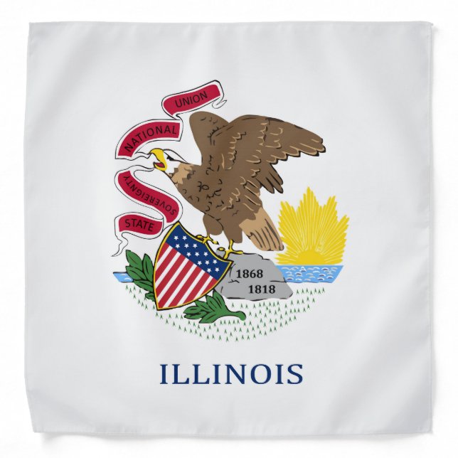 Cool State Of Illinois Flag Fashion Bandana (Front)