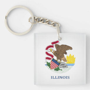 Cool State Of Illinois Flag Keychain