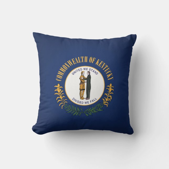 Cool State Of Kentucky Flag Throw Pillow (Front)