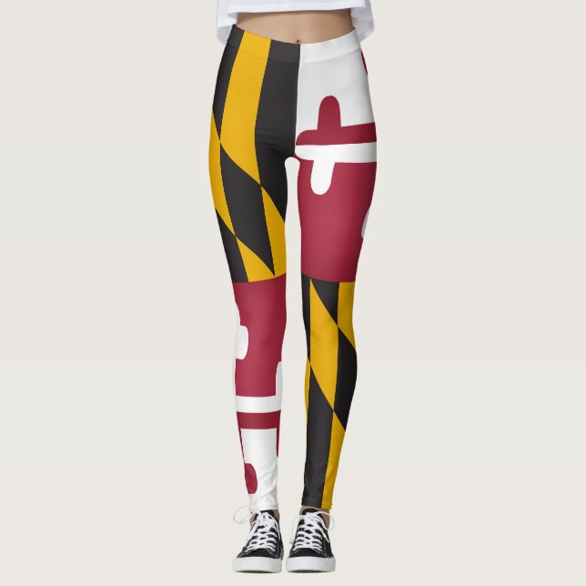 Cool State Of Maryland Flag Fashion Leggings (Front)