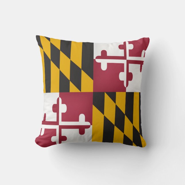 Cool State Of Maryland Flag Throw Pillow (Front)
