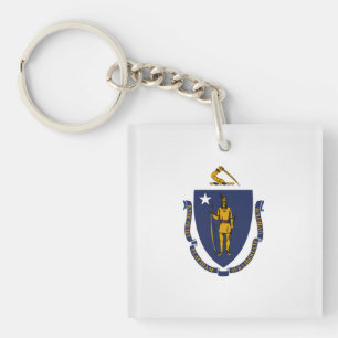 Cool State Of Massachusetts Flag Keychain