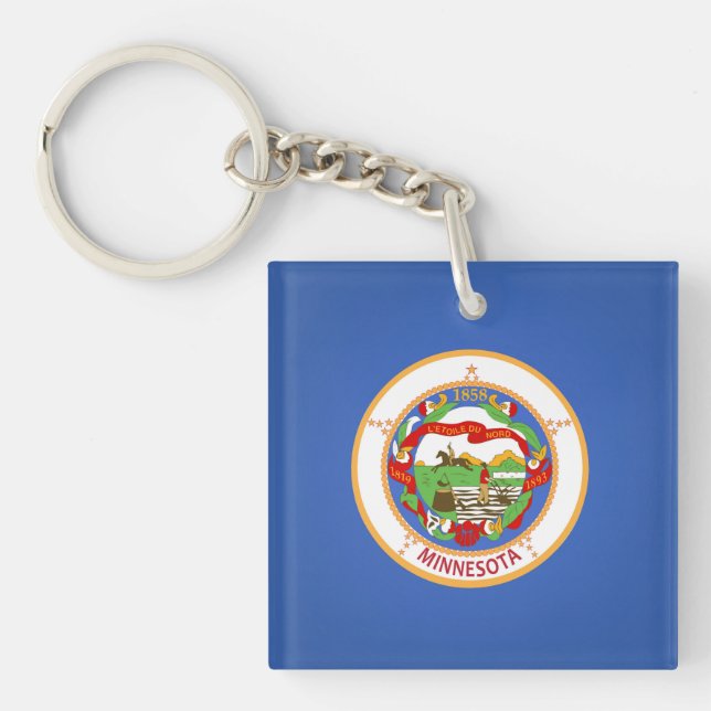 Cool State Of Minnesota Flag Keychain (Front)