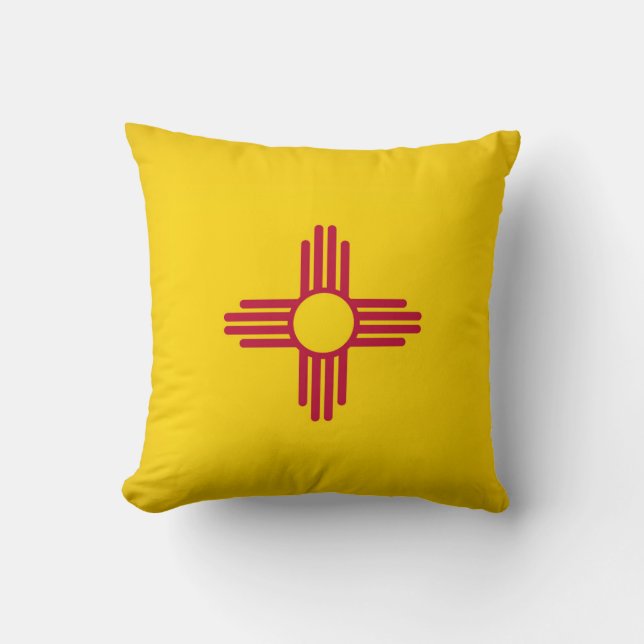 Cool State Of New Mexico Flag Throw Pillow (Front)