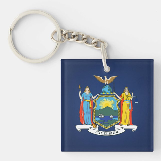 Cool State Of New York Flag Keychain (Front)