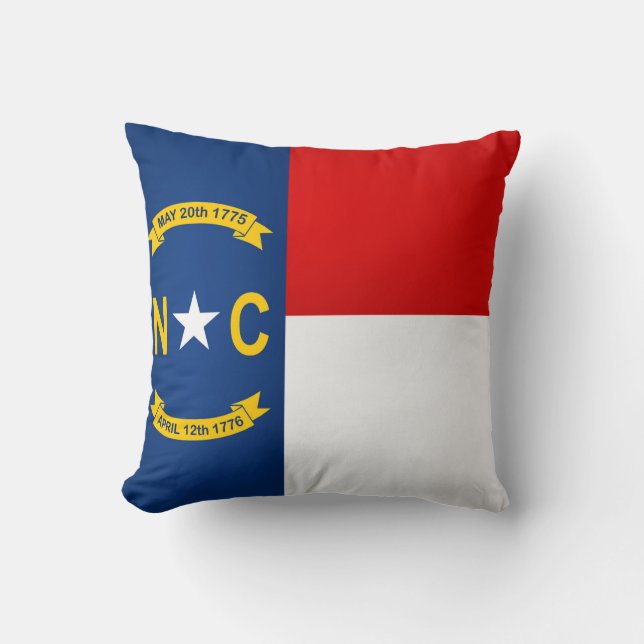Cool State Of North Carolina Flag Throw Pillow (Front)