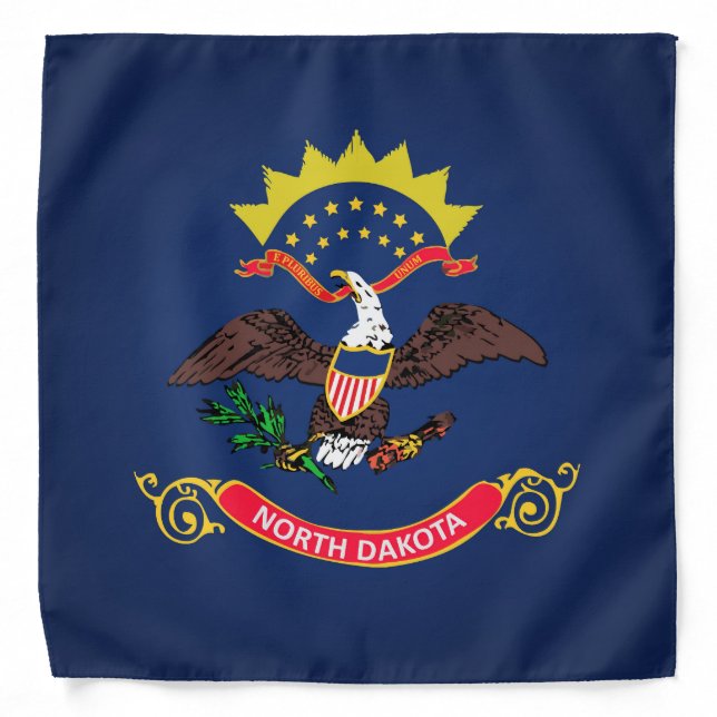 Cool State Of North Dakota Flag Fashion Bandana (Front)