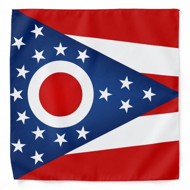 Cool State Of Ohio Flag Fashion Bandana (Front)