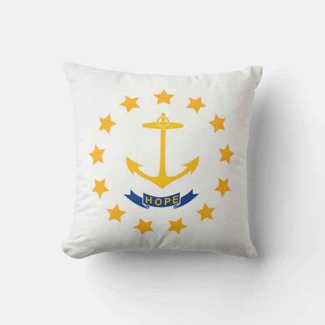 Cool State Of Rhode Island Flag Throw Pillow (Front)