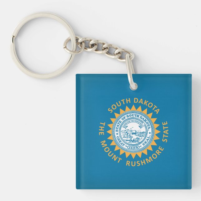 Cool State Of South Dakota Flag Keychain (Front)