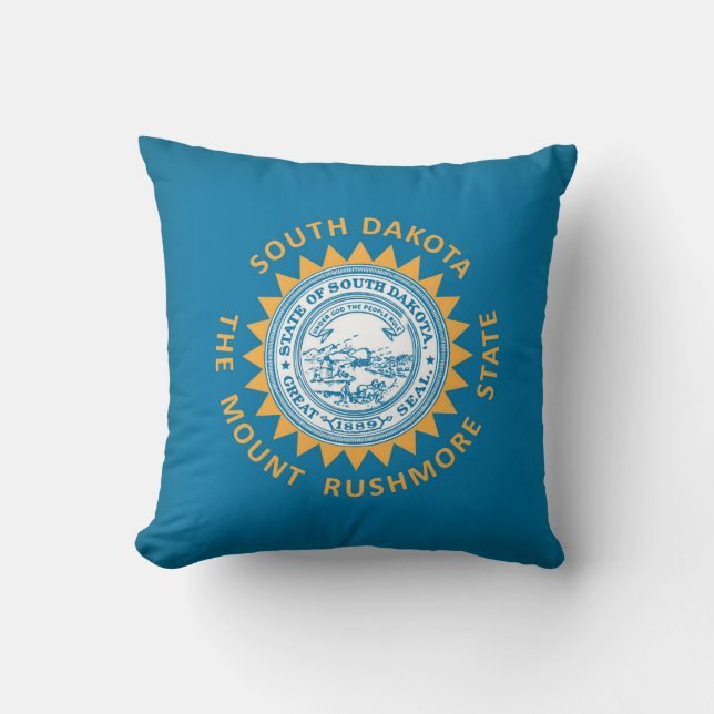Cool State Of South Dakota Flag Throw Pillow (Front)