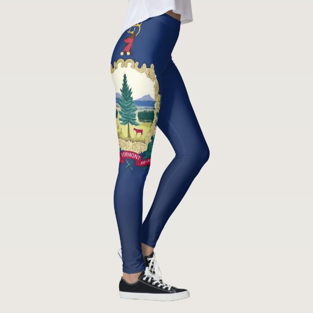 Cool State Of Vermont Flag Fashion Leggings (Right)