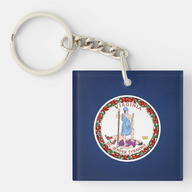 Cool State Of Virginia Flag Keychain (Front)