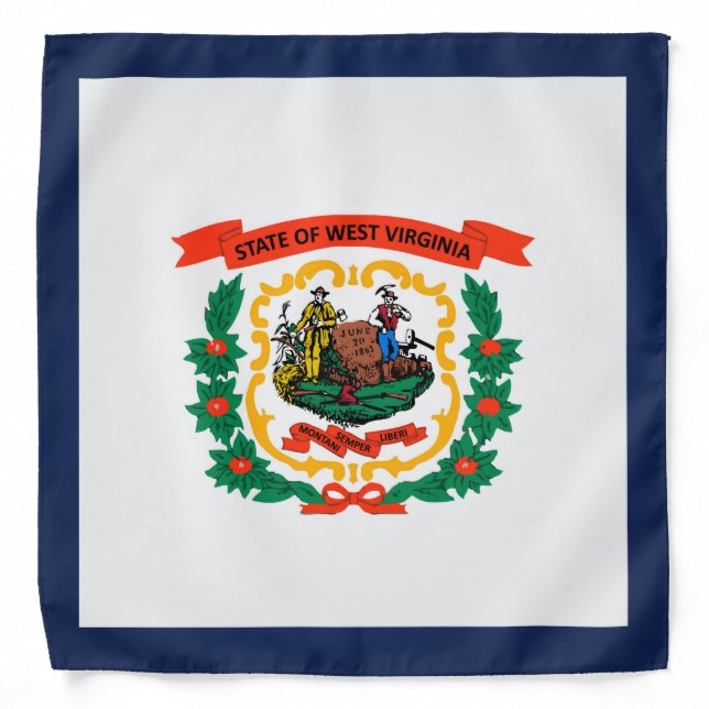 Cool State Of West Virginia Flag Fashion Bandana (Front)