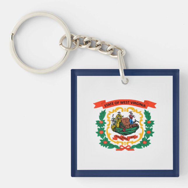 Cool State Of West Virginia Flag Keychain (Front)