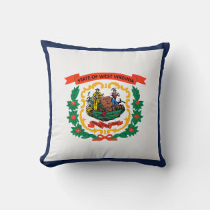 Cool State Of West Virginia Flag Throw Pillow