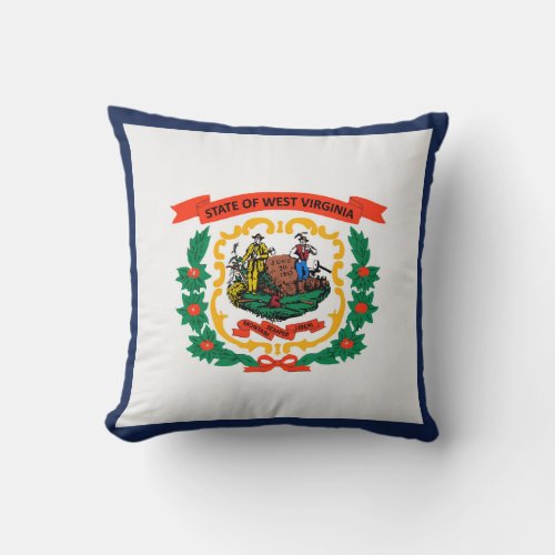 Cool State Of West Virginia Flag Throw Pillow