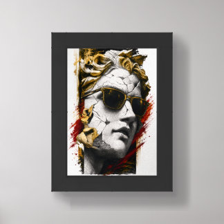 Cool Statue with Sunglasses – Ancient Wisdom Moder Framed Art