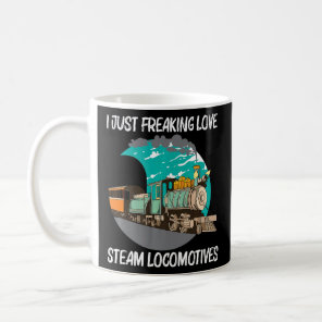 Cool Steam Locomotive For Men Women Railroad Train Coffee Mug
