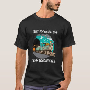 Cool Steam Locomotive For Men Women Railroad Train T-Shirt
