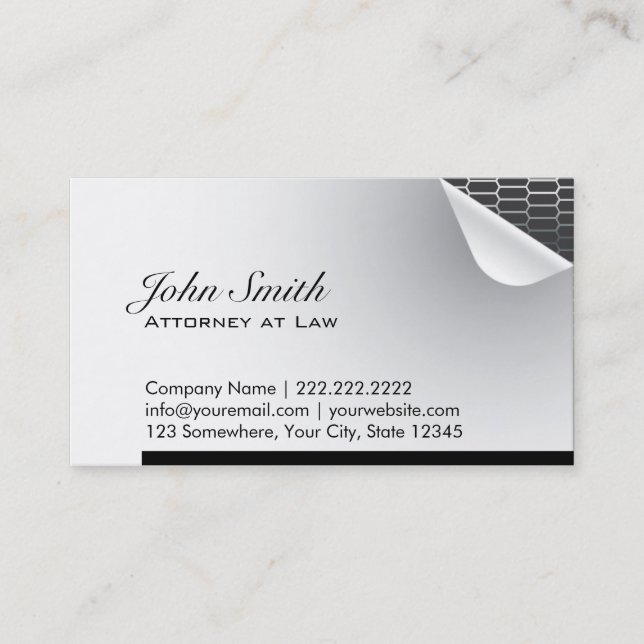 Cool Steel Inside Attorney Business Card (Front)