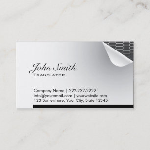 Cool Steel Inside Translator Business Card