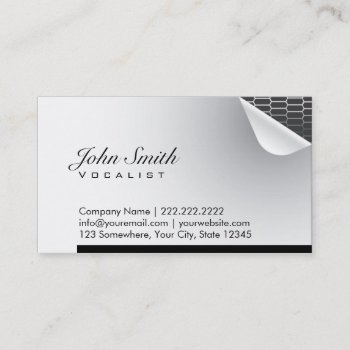 Cool Steel Inside Vocalist Business Card by cardfactory at Zazzle