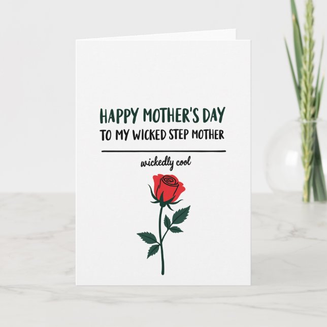 Cool Step Mothers Day Type Card (Front)
