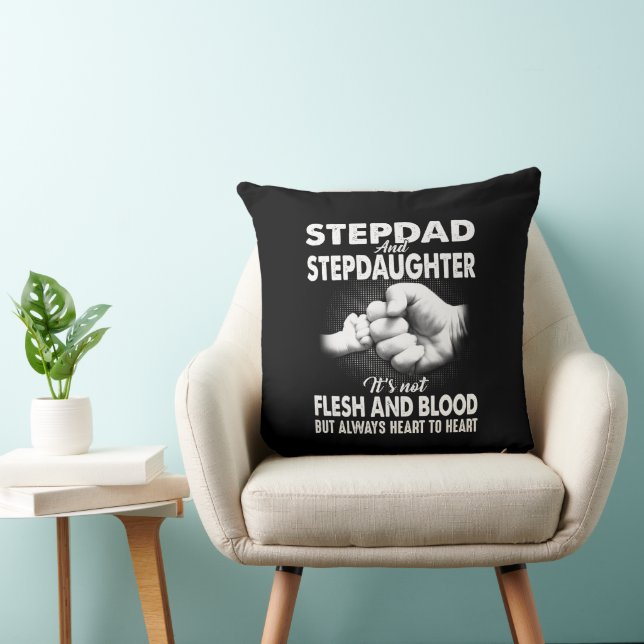 cool Stepdad Stepdaughter word art Throw Pillow (Chair)