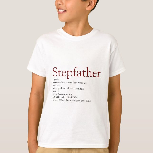 Cool Stepfather, Stepdad Definition Fun Gray kids T-Shirt (Front)