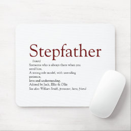 Cool Stepfather, Stepdad Definition Fun Gray Mouse Mouse Pad