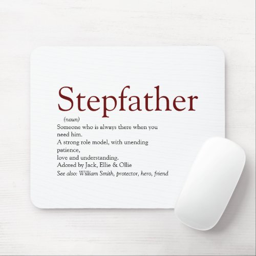 Cool Stepfather Stepdad Definition Fun Gray Mouse Mouse Pad