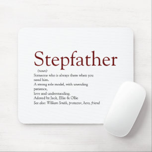 Cool Stepfather, Stepdad Definition Fun Gray Mouse Pad