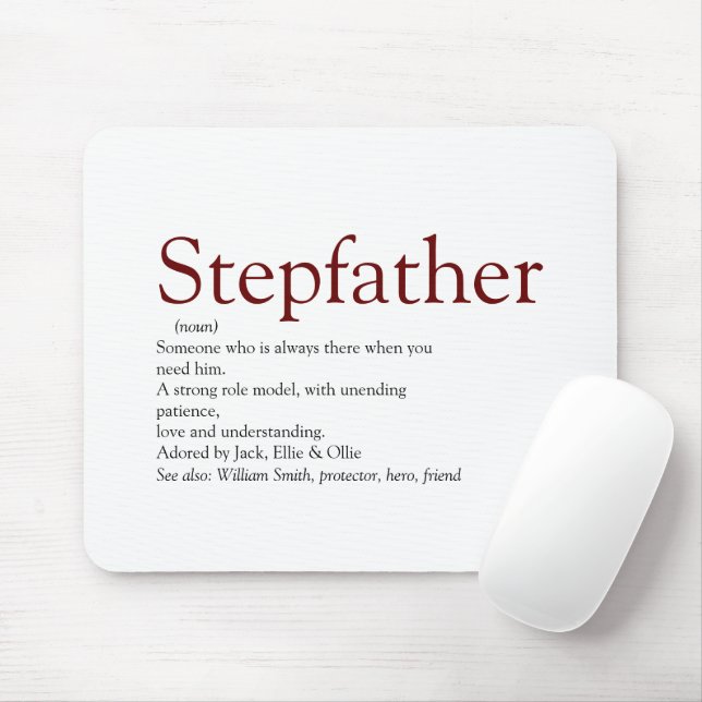 Cool Stepfather, Stepdad Definition Fun Gray Mouse Pad (With Mouse)