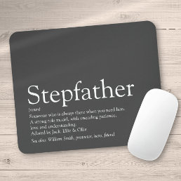 Cool Stepfather, Stepdad Definition Fun Gray Mouse Pad