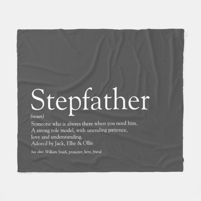 Cool Stepfather, Stepdad Definition Modern Gray Fleece Blanket (Front (Horizontal))