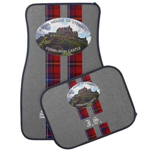 Cool Stewart Clan Castle Tartan Gray Car Floor Mat