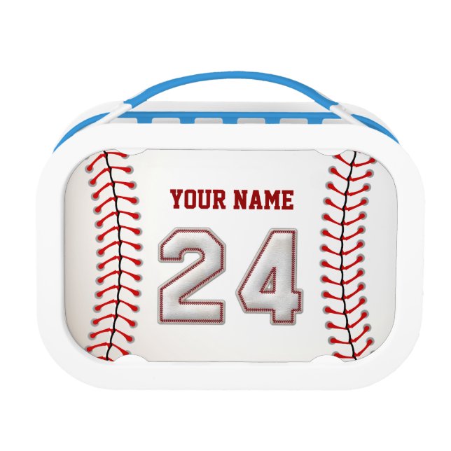 Cool Stitched Baseball Number 24 Lunch Box (Front)