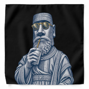 Cool Stone Man Vintage Art Bandana