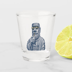 Cool Stone Man Vintage Art Shot Glass