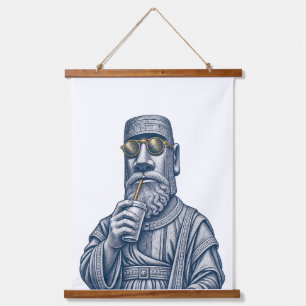 Cool Stone Man Vintage Tapestry
